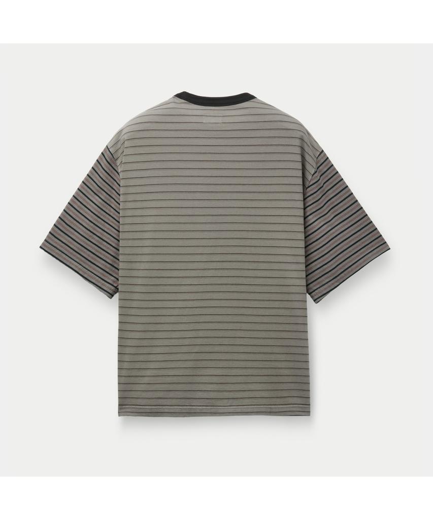 Silijeu Dyed Stripe Short Sleeve T-Shirt Satam26751Gyx