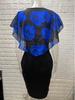 Rose Print Slim Fit Plus Size Dress with Shawl