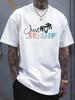 1pc Men'S Big & Tall Ugly Christmas Sweater T-Shirt - 2026 New Black 180gsm Heav