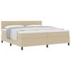 Box Spring Bed In Light Grey and White 200 X 200 Cm Cord Fabric