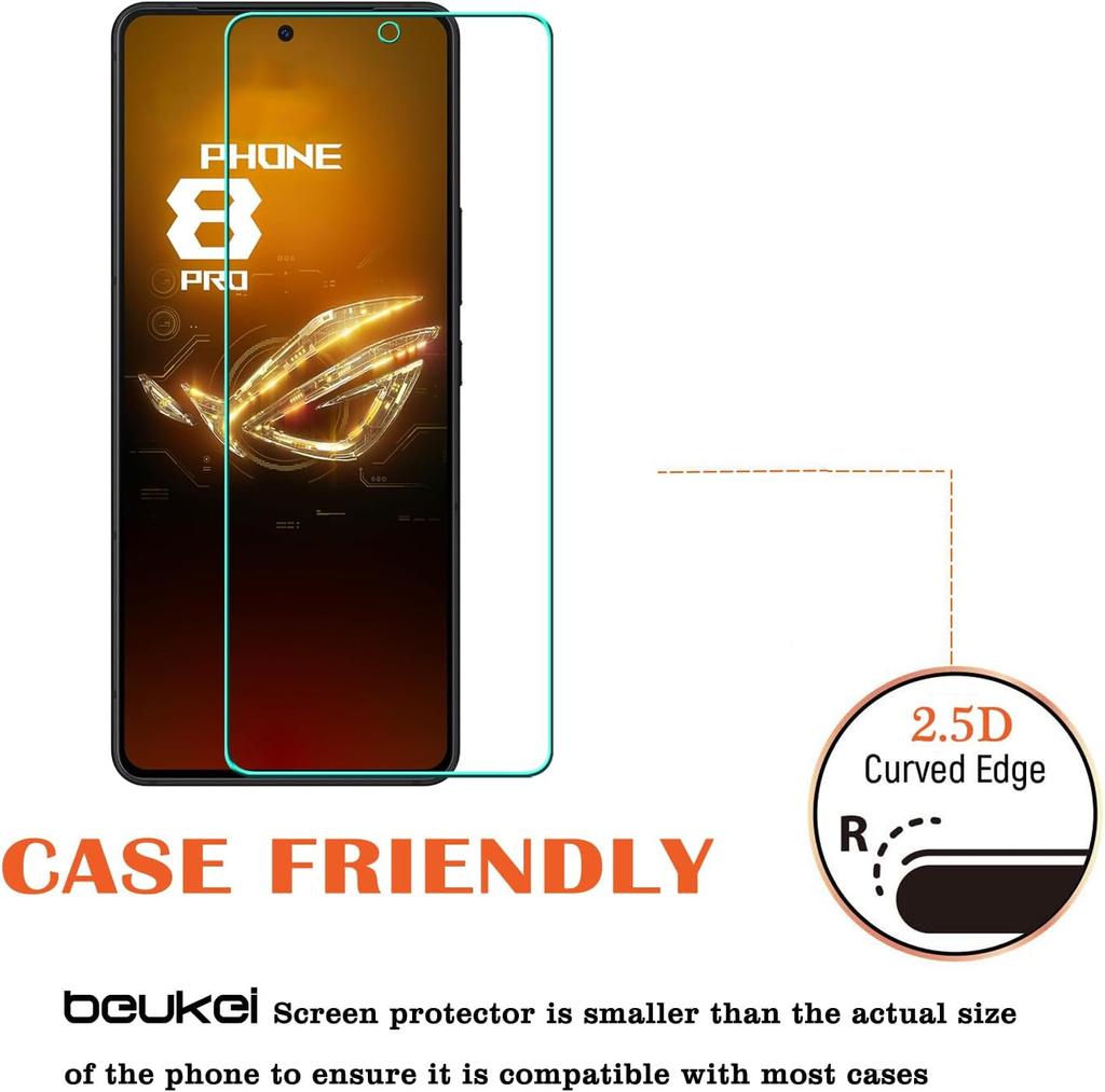 3Pcs Tempered Glass Screen Protector for Asus Rog Phone 8 Pro Gaming Phone 7 6 5 5S Pro HD Film Protection Panzerglas Protective Clear Film