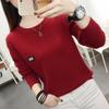 Women's Plus Size Round Neck Knitted Sweater: Fashionable Autumn/Winter Long Sleeve Warm Pullover