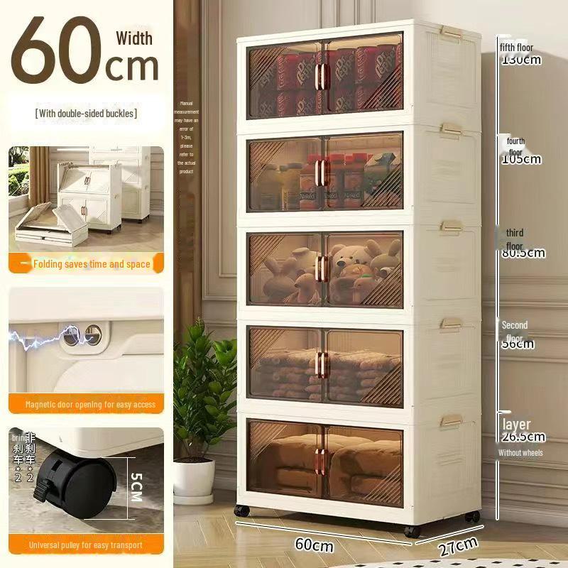 Foldable Multi-Layer Storage Cabinet for Clothes, Snacks, Books, and Toys