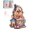 ROKR Holz 3D Puzzle Happyduke Spielzeug Spieluhr Modellbausatz mit LED-Licht für Heimdekoration Mini Puppenhaus DIY Spielzeug Weihnachtsgeschenk für Erwachsene Jugendliche