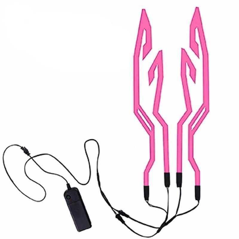 1 Set Waterproof Motorcycle Bike Helmet LED Cold Light Strip EL Sticker 4 Flashing Warning Lights Night Riding Helmet Kit