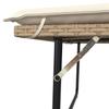Garden Bench with Cushions and Footstool Beige Poly Rattan