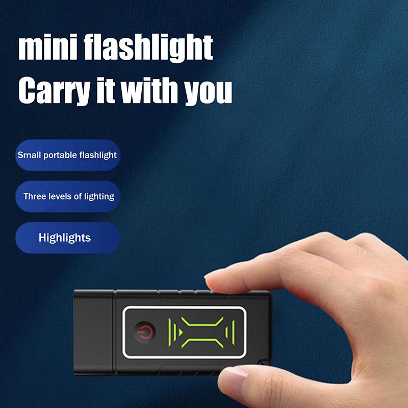 Dual Core Led Flashlight Waterproof Lightweight Rechargeable Outdoor Camping Strong Light Long-Range Portable Keychain Light