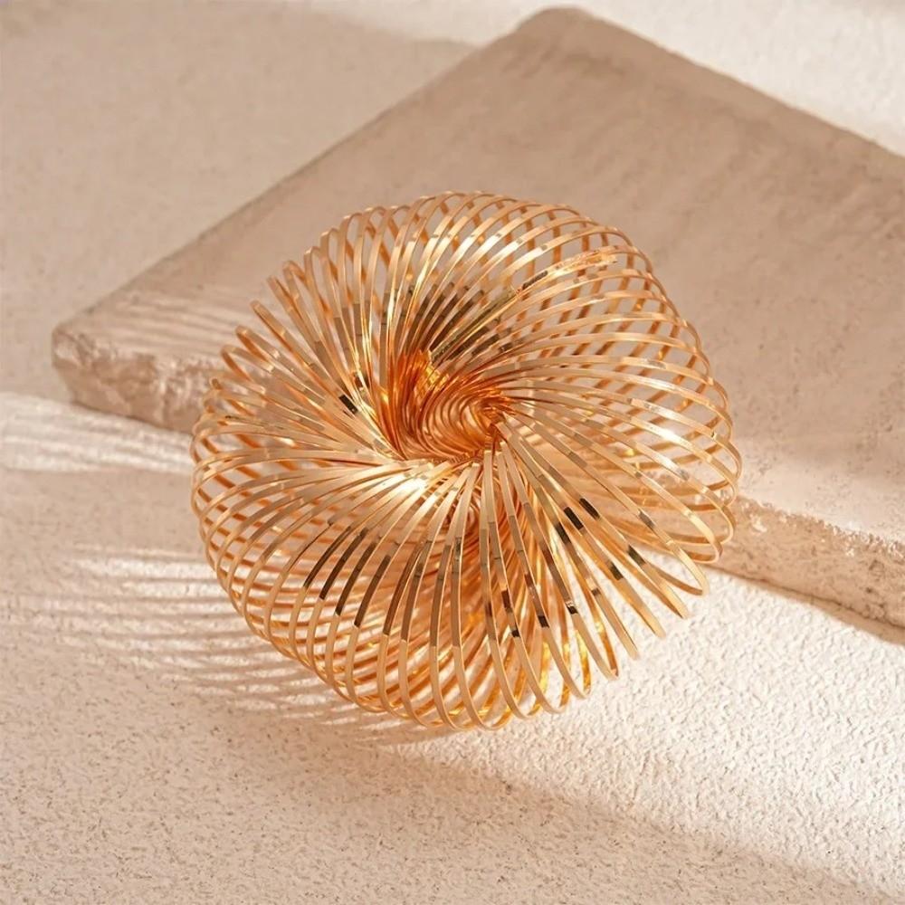 Flat Wire Elastic Bracelet Geometric Design Metal Bracelet  Women's Handwear Jewelry Accessory