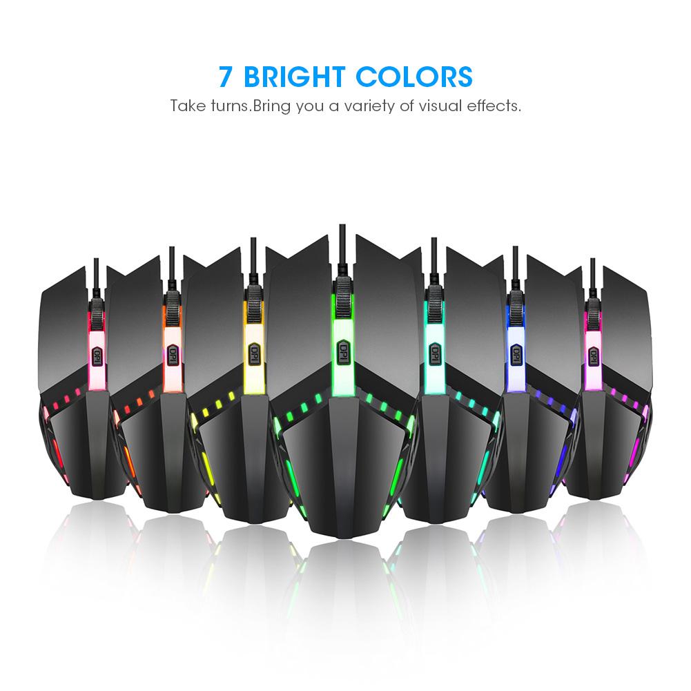 Wired Mouse Colorful Luminous Optical Gaming Mouse 4D Ergonomic Computer Parts