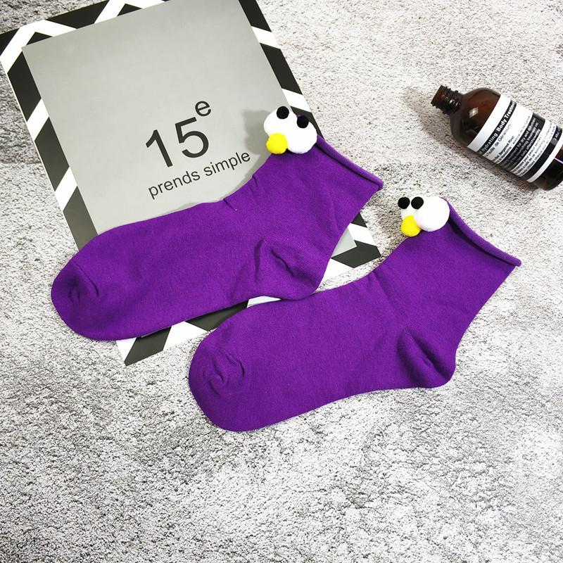 

3d трехмерные большие глаза милые мультяшные конфетных цветов женские хлопковые носки-гольфы 36-42EUR