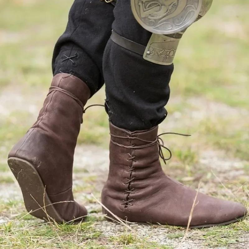 Cosplay Medieval Unisex Victoria Renaissance Boots Shoes Retro Knight Hunter Prince Halloween Carnival Pirate Costumes Props