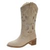 Lady Boots Shoes Boots-Women Luxury Designer  Med Summer 2025 Pointy Cowboy Rubber Rock Mid Calf Pointed Toe Mid-Calf