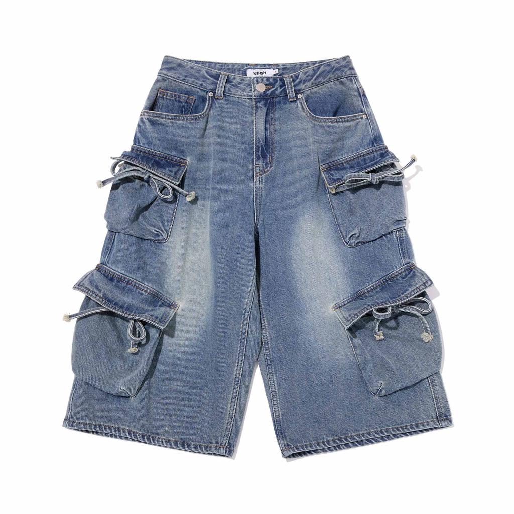KIRSH Cargo Bermuda Denim Pants [Blue]