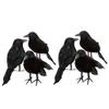 3pcs/set Halloween Black Crow Fakes Bird Toys Feather Animal Festival Decoration Props Party Supplies Garden Statues Sculptures