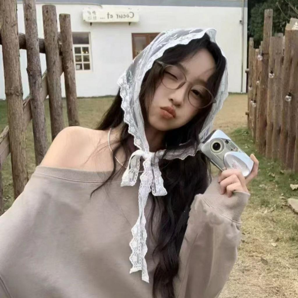 Koreanische Frühling/Sommer-Mode Vielseitige Spitze Schleife Spleißung Riemen Dekoration Dreieck Po Vorhang Schürze