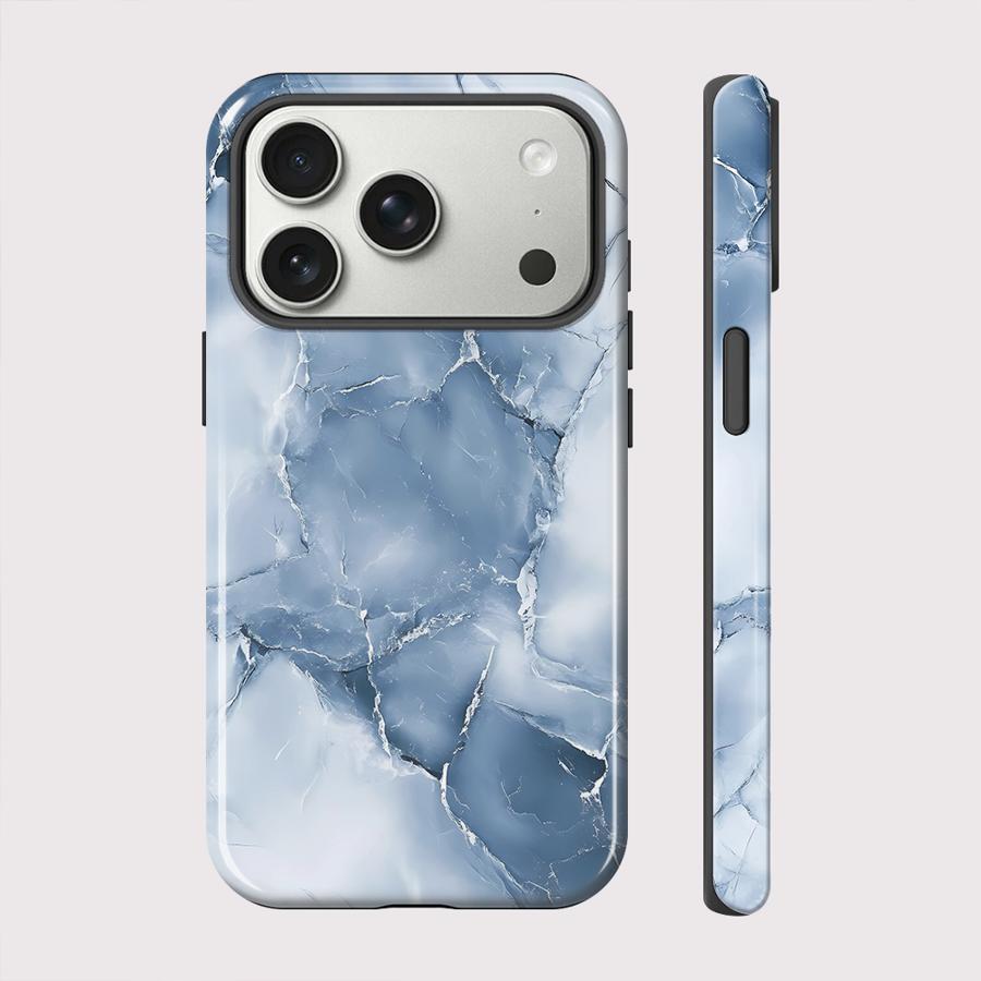 Phone Case for iPhone 17 XS XR 13 Pro Max Air 11 16 15 Plus 16e 12 14 Soft Cover Capa Blue Marble Pattern iPhone 16 Plus