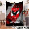 Custom Name Al-Ahly Club Crest Throws Blanket Flannel Blankets for Couch Bed Gifts for Men Women Picnic blanket Christmas fan gifts