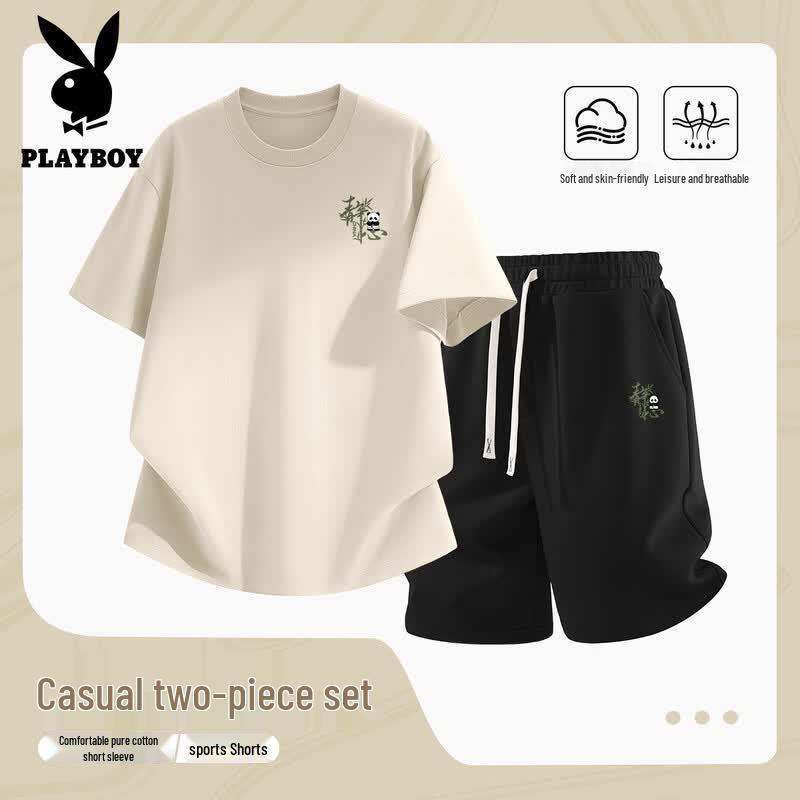PLAYBOY Men s Loose Fit Cotton Sportswear Set M