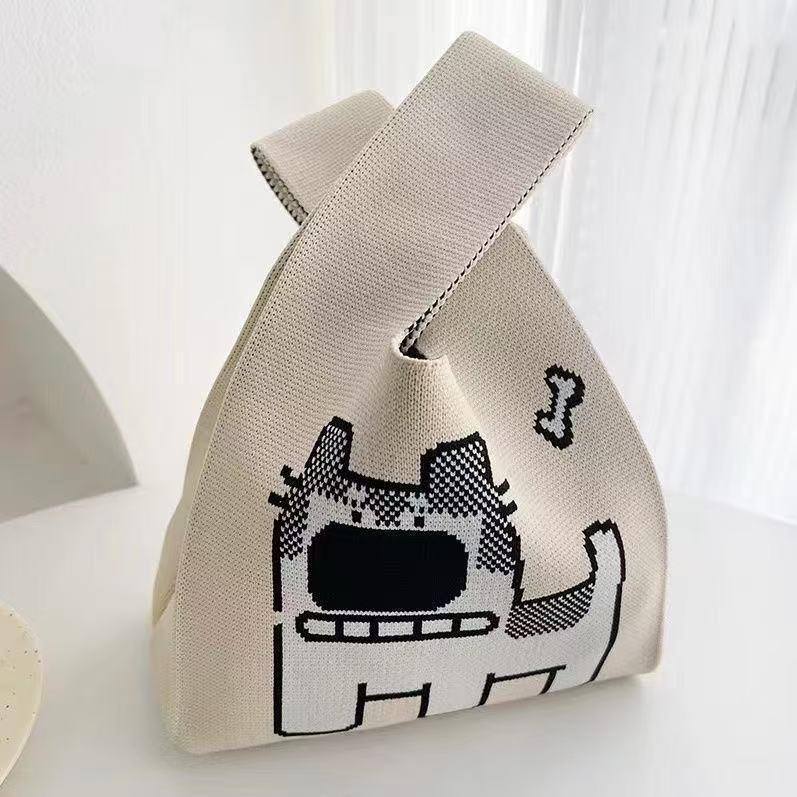 Festive Knit Souvenir Tote: Versatile Casual Handbag & Classic Storage Bag