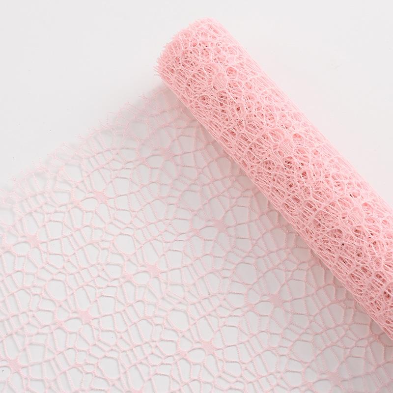 Flower Packing Mesh Fabric, Classic Rose Bouquet DIY Material, Large Hole Jacquard Floral Wrapping Net
