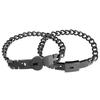 Europäische und Amerikanische Partnerarmbänder, Ein Paar konzentrische ineinandergreifende Titanstahlarmbänder, Edelstahl Herren- und Damen-Liebesarmbänder