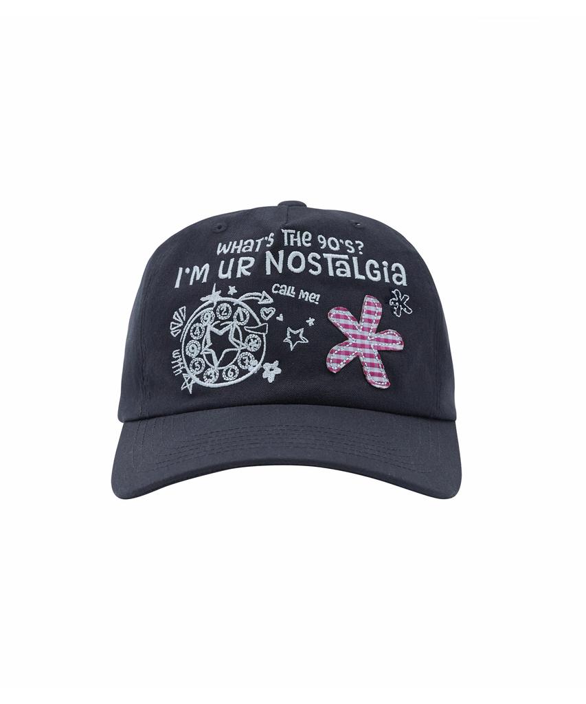 1993STUDIO Flower Applique Camp Cap_Navy