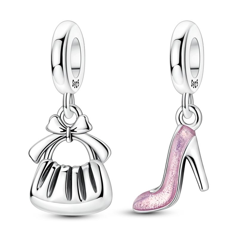 925 Sterling Silver Charms Pendant Perfume Bottle Lipstick High Heels Charming Women's Charms Fit Original Bracelet Jewelry Gift