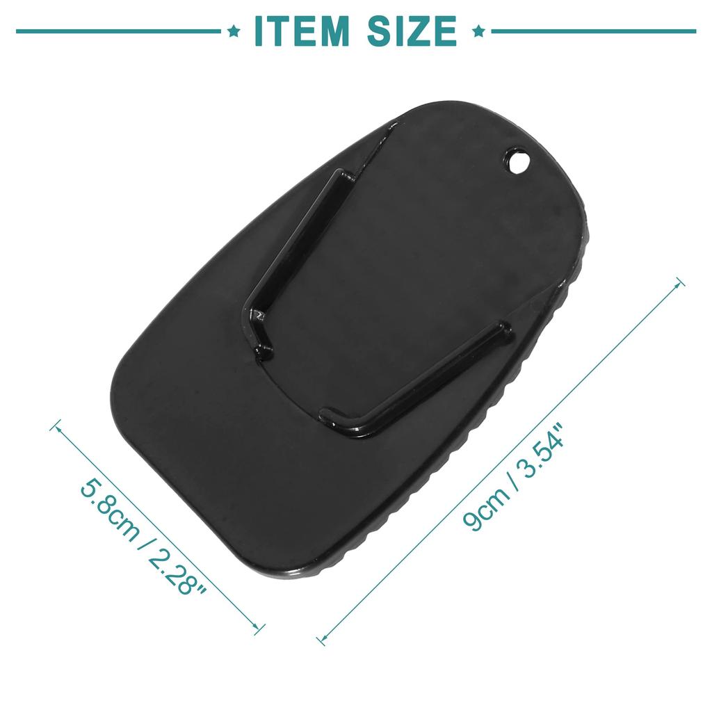 ACROPIX Motorcycle Kickstand Support Plate Pad Universal Black 2pcs