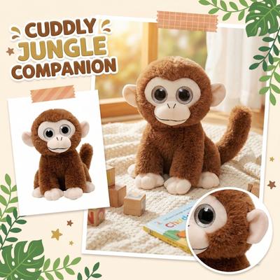 Plush Stuffed Monkey Toy Soft Animal Figure Sitting Position Durable Fabric Child Friendly Design Suitable for Home Decor and Gift