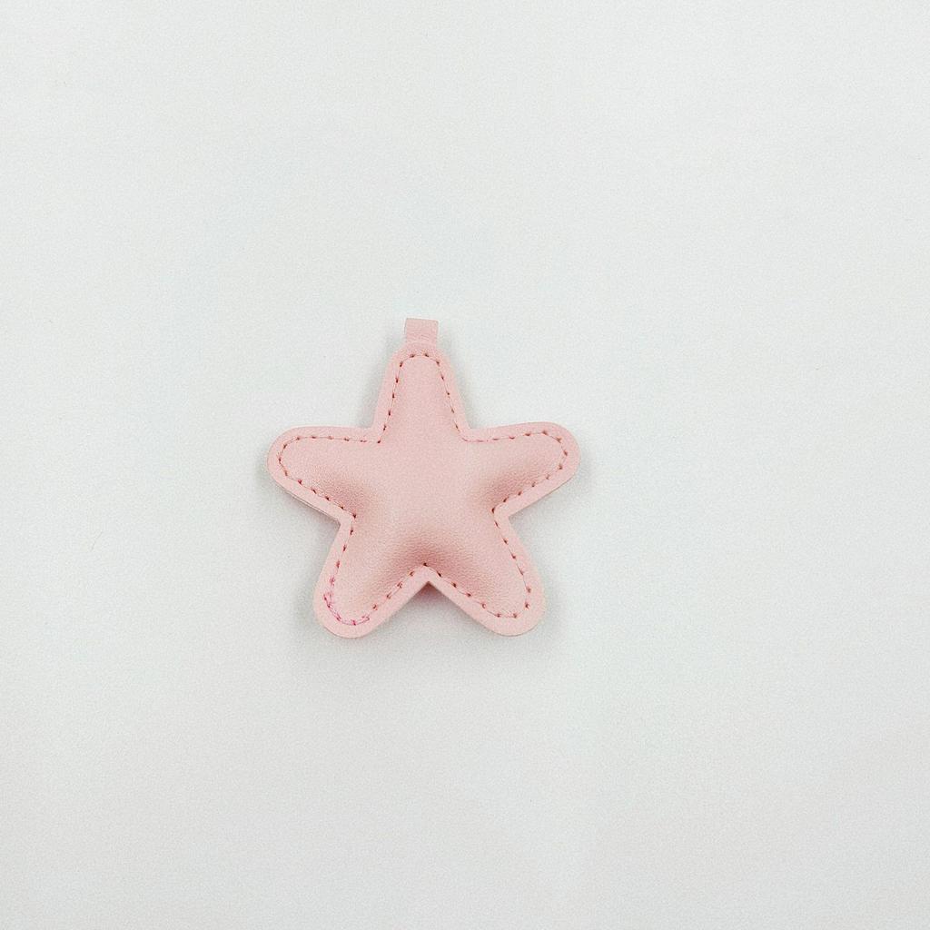 Colorful Leather Star Pendant Keychain - Cute DIY Bag Accessory
