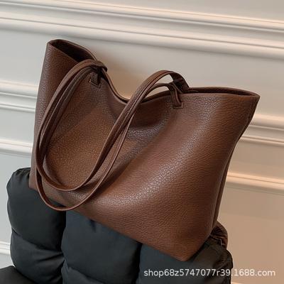 Big Bag Women's 2025 New Versatile 2025 Autumn and Winter Soft Leather Shoulder Bag Large Capacity High Sense Commuter Tote Bag