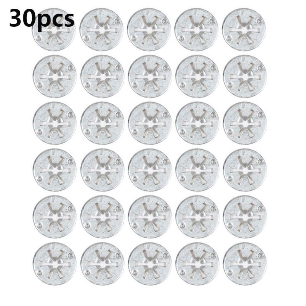 30Pcs Iron Round Car Seat Clamping Plate Washer Cover Mounting Clips Heat Shield Insulation Gasket Pad Fixing Buckle