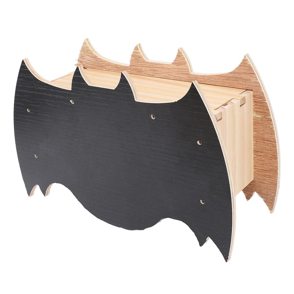 Budka pro netopýry Ručně vyráběná dřevěná Odolná proti povětrnostním vlivům Snadná instalace Ve tvaru netopýra Netopýří budka pro venkovní použití v zimě