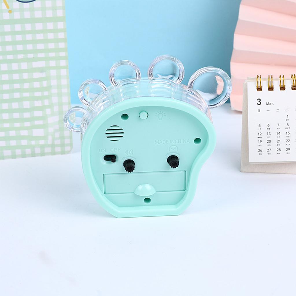 Foot Shaped Alarm Clock Cute Cartoon Crystal Jelly Color DIY Children Alarm Clock for Bedroom Green