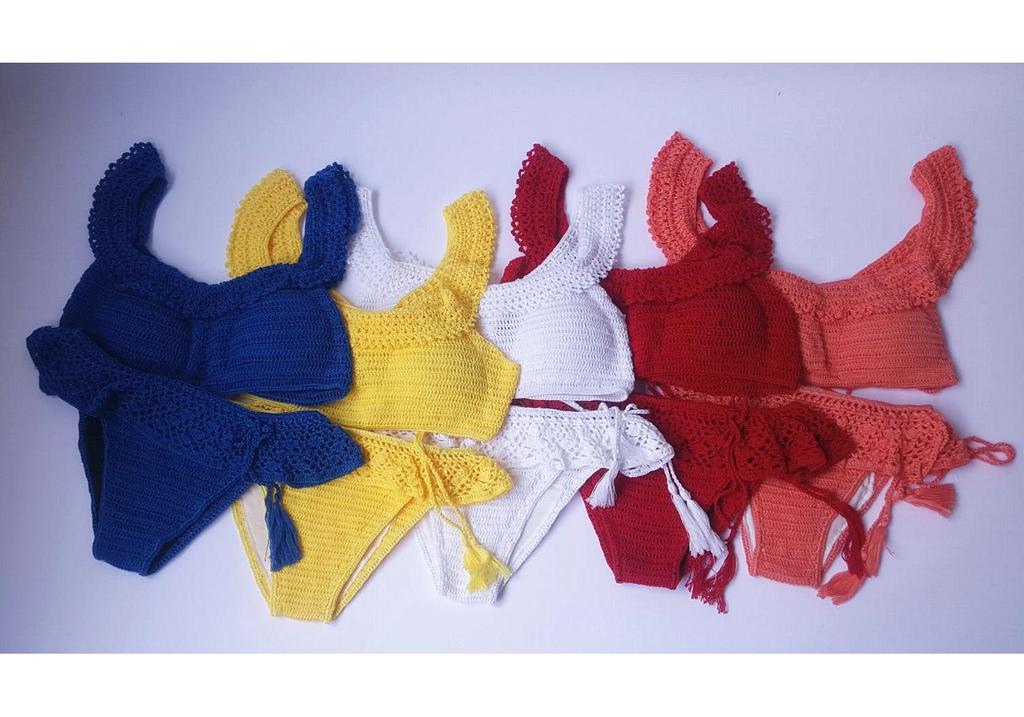 Set Costume da Bagno Bikini a Balze di Pizzo Europeo e Americano