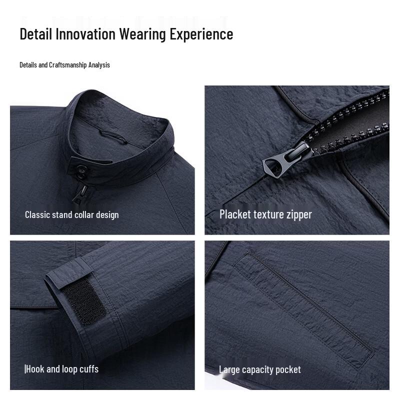 SHANSHAN Men's Business Casual Stand-Collar Jacket