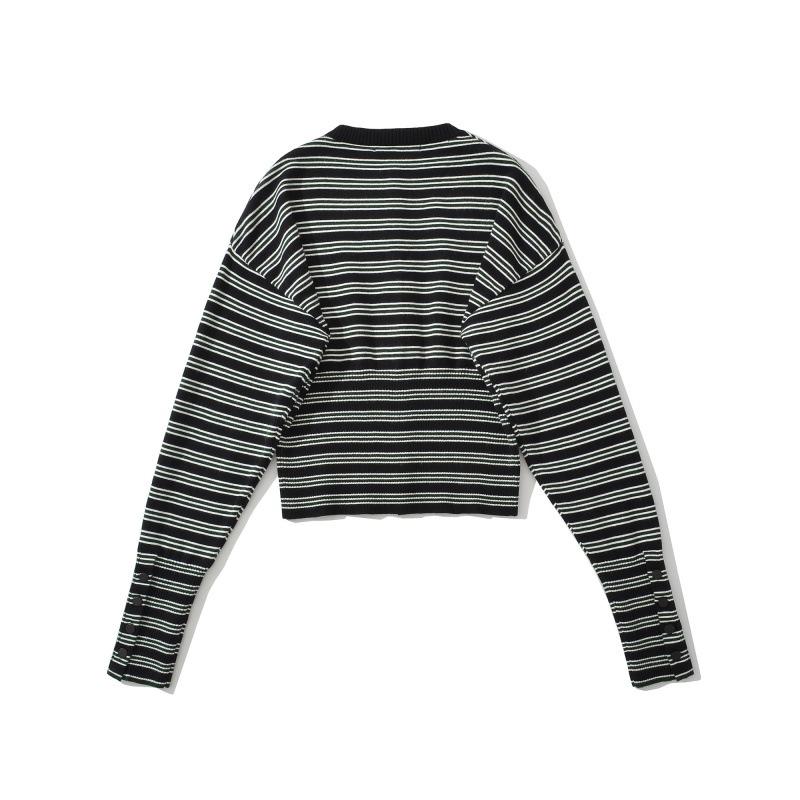 European & American Style 2025 Striped Cardigan Sweater & Shorts Set