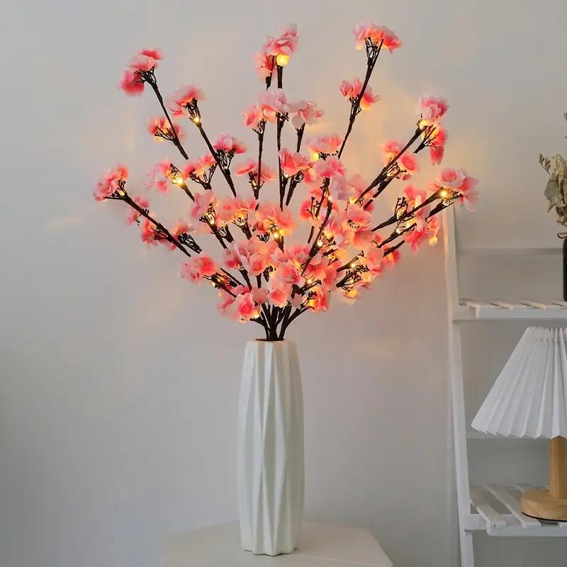 1PC Peach Blossom Tree Branch Light Floral String Lights Battery Operataed Fairy Lamp For Indoor Outdoor Christmas Decoration