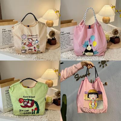 GUANchain Eco-Friendly Embroidered Nylon Tote Bag - Women's Handheld & Shoulder Style