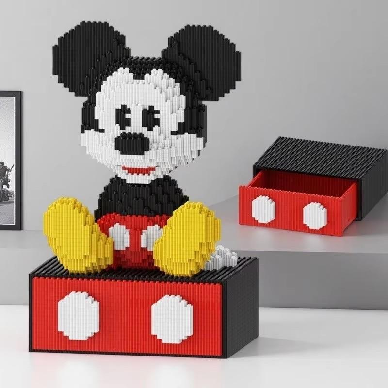 Disney Mickey Mouse Building Blocks Toy Sitting in Drawer Mickey Mouse Building Blocks Toy Connecting Building Blocks Birthday Gift