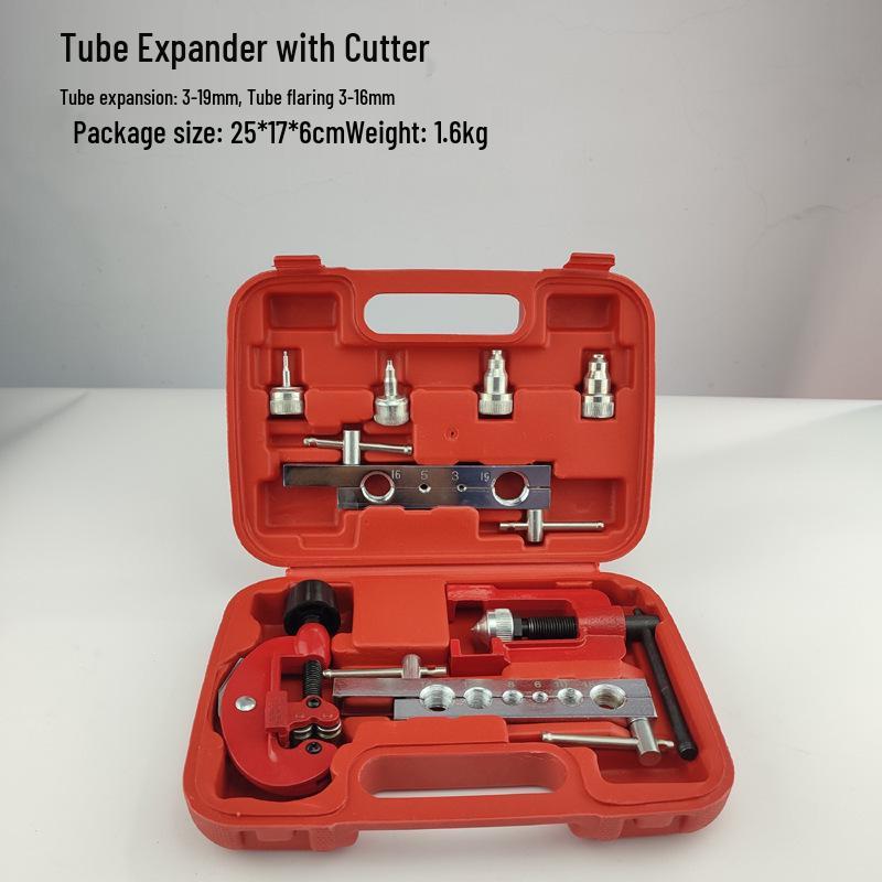 Copper Tube Flaring Tool Set (10-Piece) with Cutter & Seven-Hole Flanging Tool CT-2029