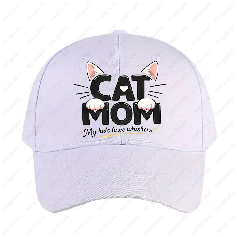 Cat Mom My Kids Have Whiskers Cap Summer Women Unisex Peaked Hat Fashion Casual Adjustable Printed Baseball Caps