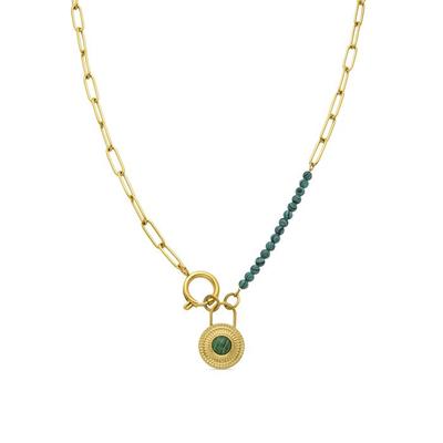 Collana di malachite Luxenter finita in oro giallo 18 carati - Mossir