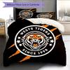 Castleford Tigers Muster Bettwäsche Bettdecken-Set Heimdekoration Geschenk (1 Bettbezug + 2 Kissenbezüge (ohne Füllung))