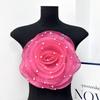 3D Organza Fabric Chest Flower 26.5cm 3D Flower Head Fashion Rose Flowers Patch  Brooch Accessories