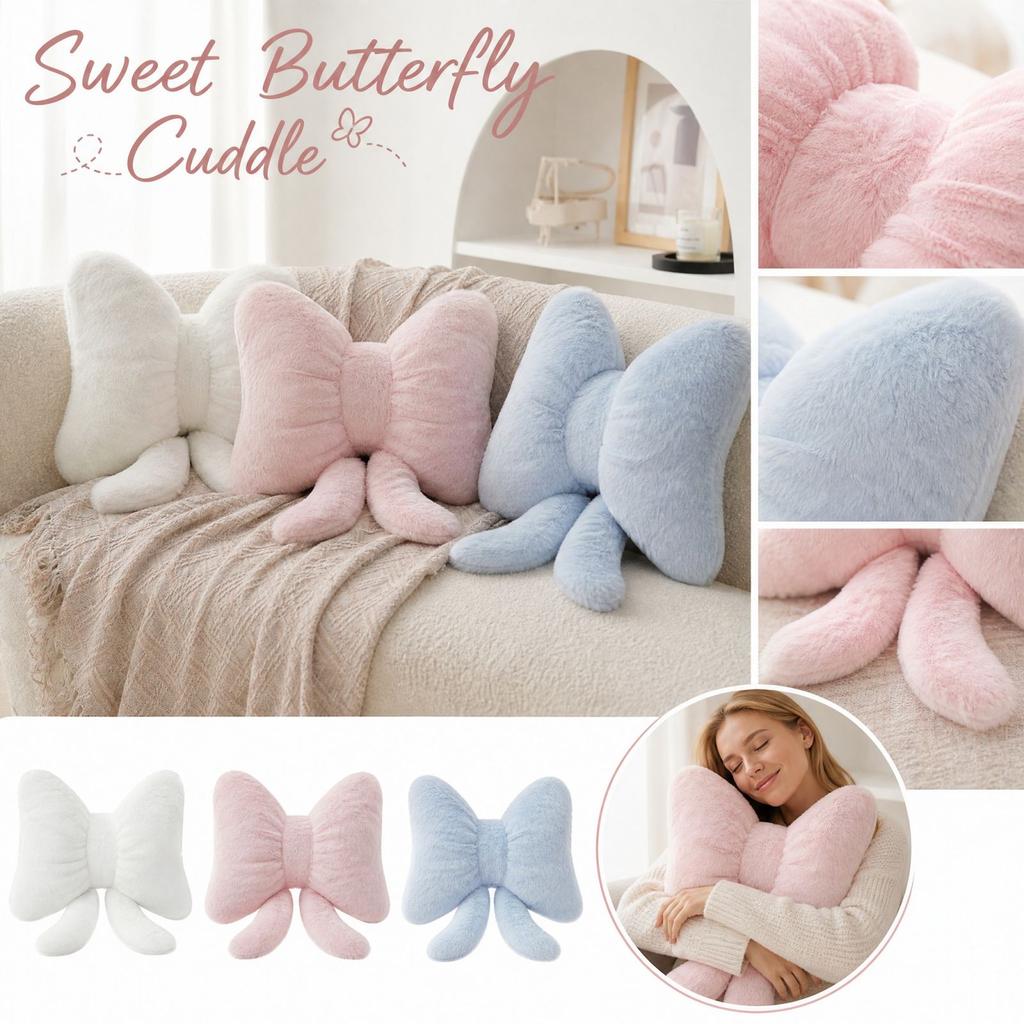 Butterfly Shaped Decorative Throw Cushion, Cute Stuffed for Sofa Bed, 50 38 cm