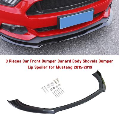Fibra de Carbono 3 Piezas Labio Divisor Canard Lip Spoiler Labio del Parachoques Delantero del Coche Palas de Carrocería