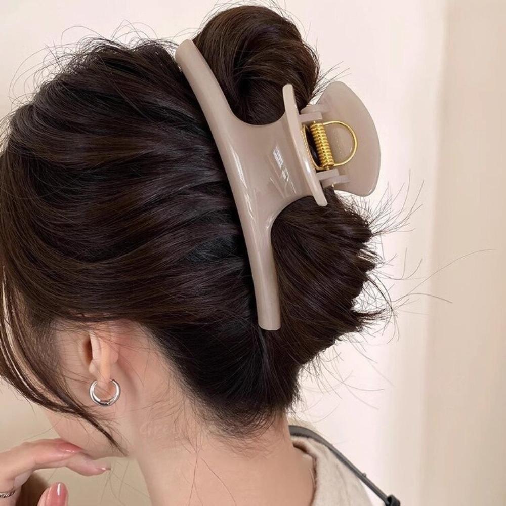 

Arc Shaped Hair Claw Clip Solid Color Hair Accessories Simple Shark Clip Long Thick Hair Color 10