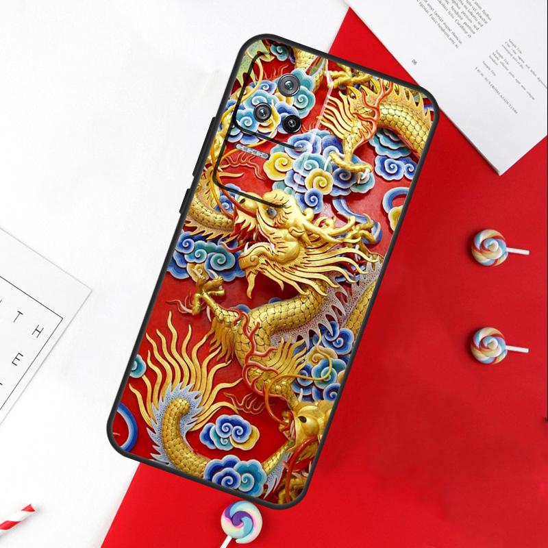 Chinese Dragon Cover For Xiaomi 14T 11T 12T 13T Pro 13 14 15 Ultra POCO X7 Pro X3 X5 X6 F5 F6 M6 Pro Case