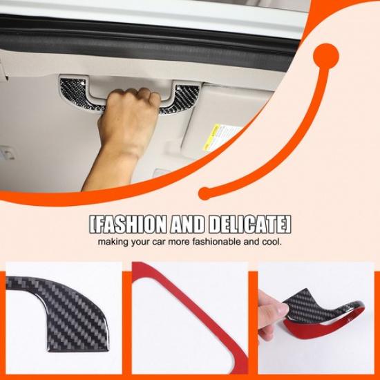 Soft Carbon Fiber Interior Door Handle Trim Sticker For Nissan Frontier D41 24+